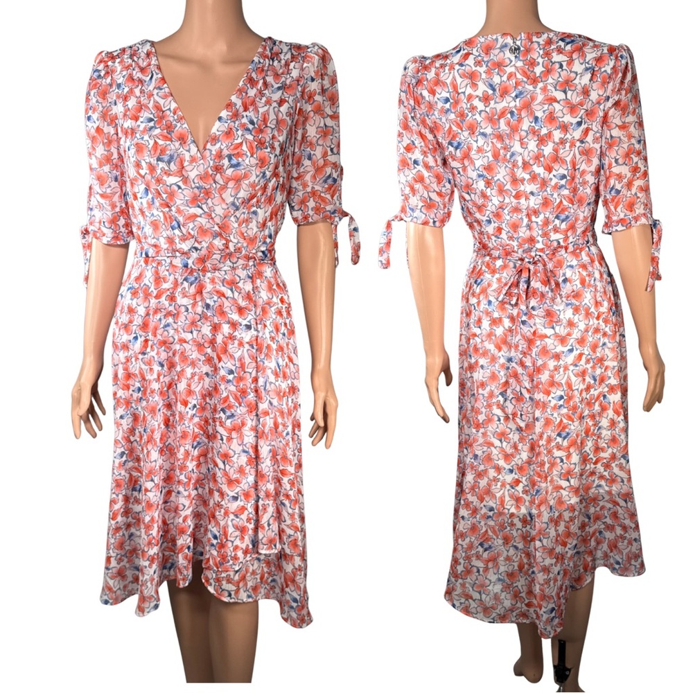 Tommy Hilfiger Floral-Print Faux Wrap-Style Dress - Size 2